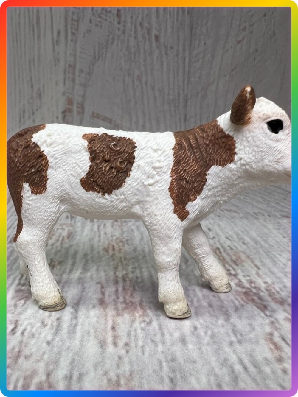 Schleich Calf Figure Brown White Spotted Farm Animal Toy Germany 3x2 In